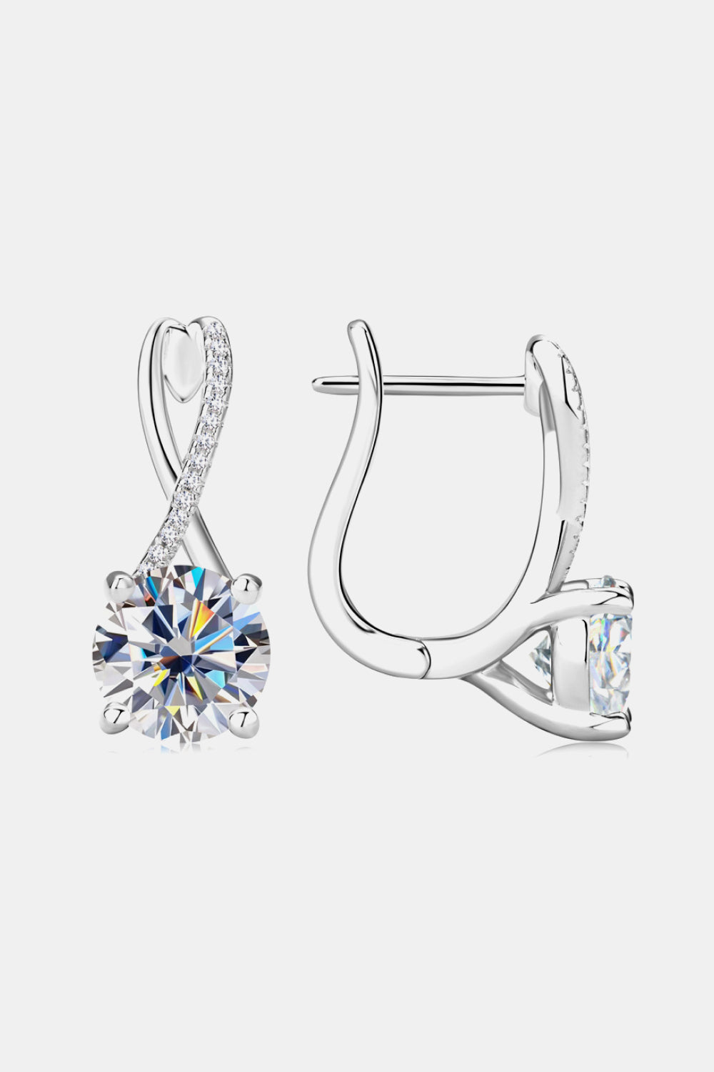 4 Carat Moissanite 925 Sterling Silver Earrings Trandify Deal