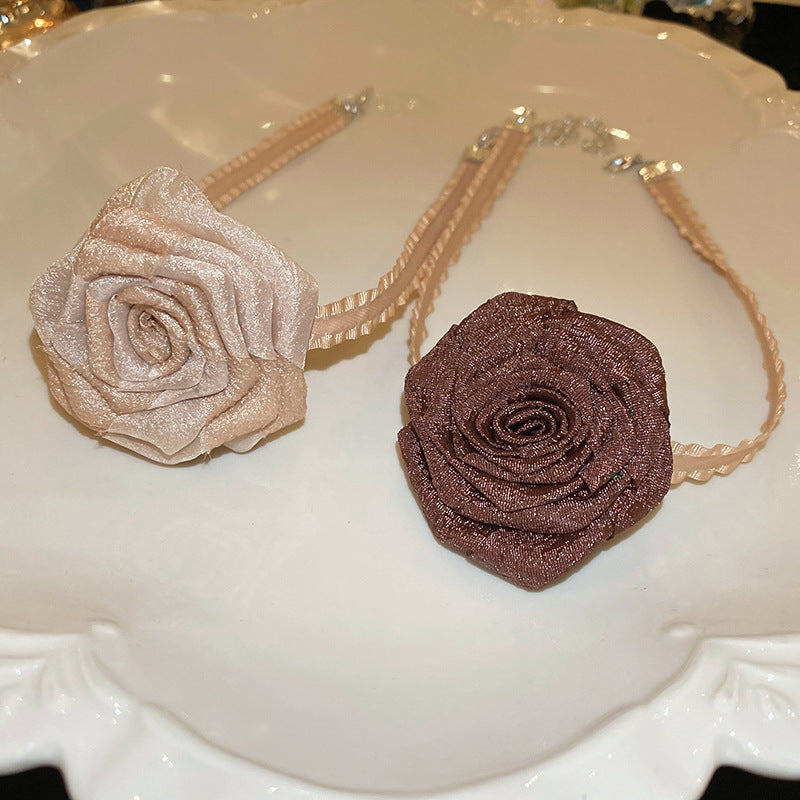 3D Rose Alloy Buckle Necklace Trandify deal