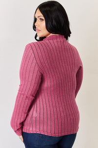 Basic Bae Full Size Ribbed Mock Neck Long Sleeve T-Shirt Trandify Deal