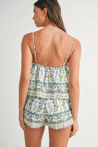 Women's Floral Printed Peplum Top and Shorts Set – Summer Casual Outfit – TrandifyDeal