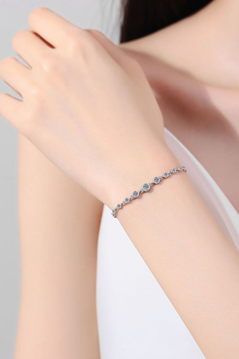 925 Sterling Silver Inlaid Moissanite Bracelet Trandify Deal