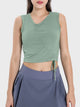 Millennia Drawstring Ruched Wide Strap Active Tank Trandify deal
