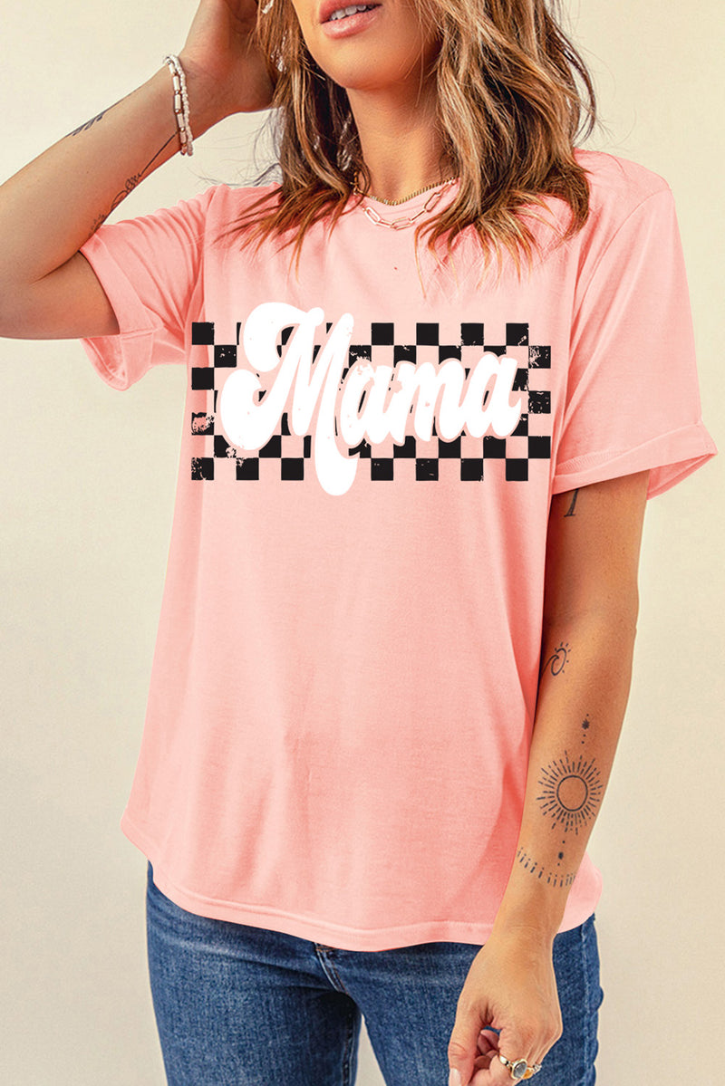 MAMA Round Neck Short Sleeve T-Shirt - Trandify Deal
