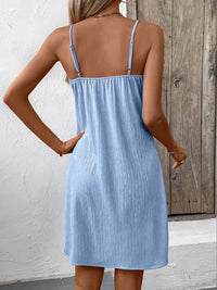 Ivy Lane Textured V-Neck Sleeveless Mini Cami Dress Trandify Deal