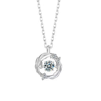 0.5ct Moissanite Pendant Necklace for Women - 925 Sterling Silver
