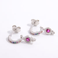 925 Sterling Silver Inlaid Zircon Earrings Trandify Deal