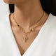 Dainty 18K Gold Cross Pendant Necklace for Women