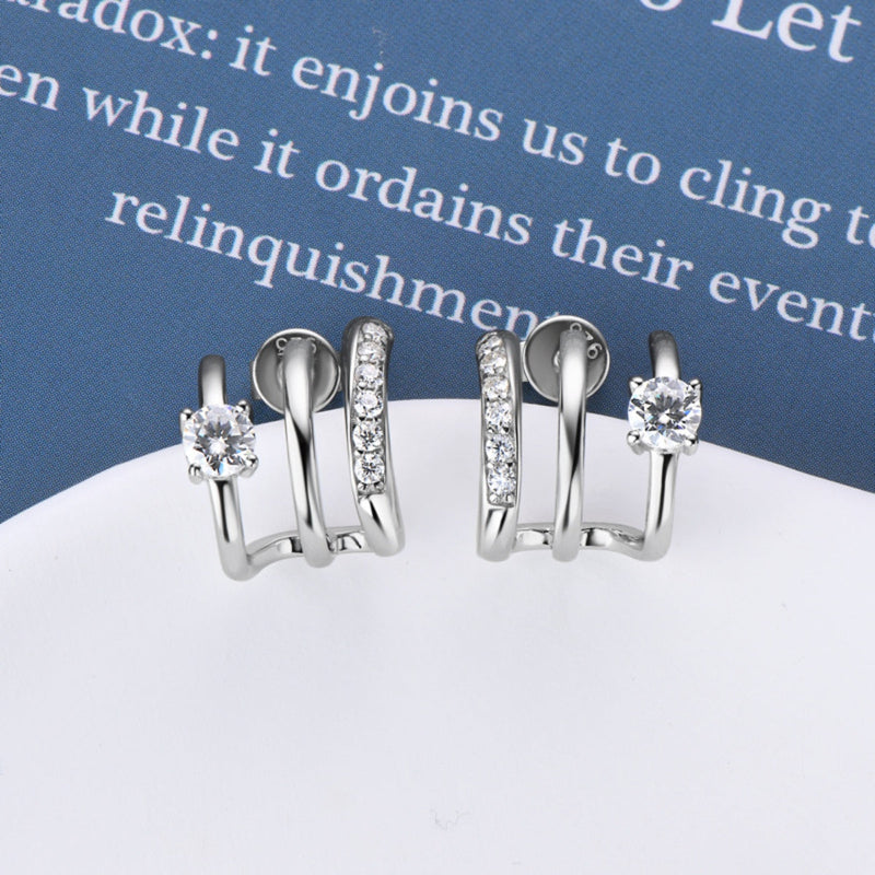 Moissanite 925 Sterling Silver Earrings Trandify deal