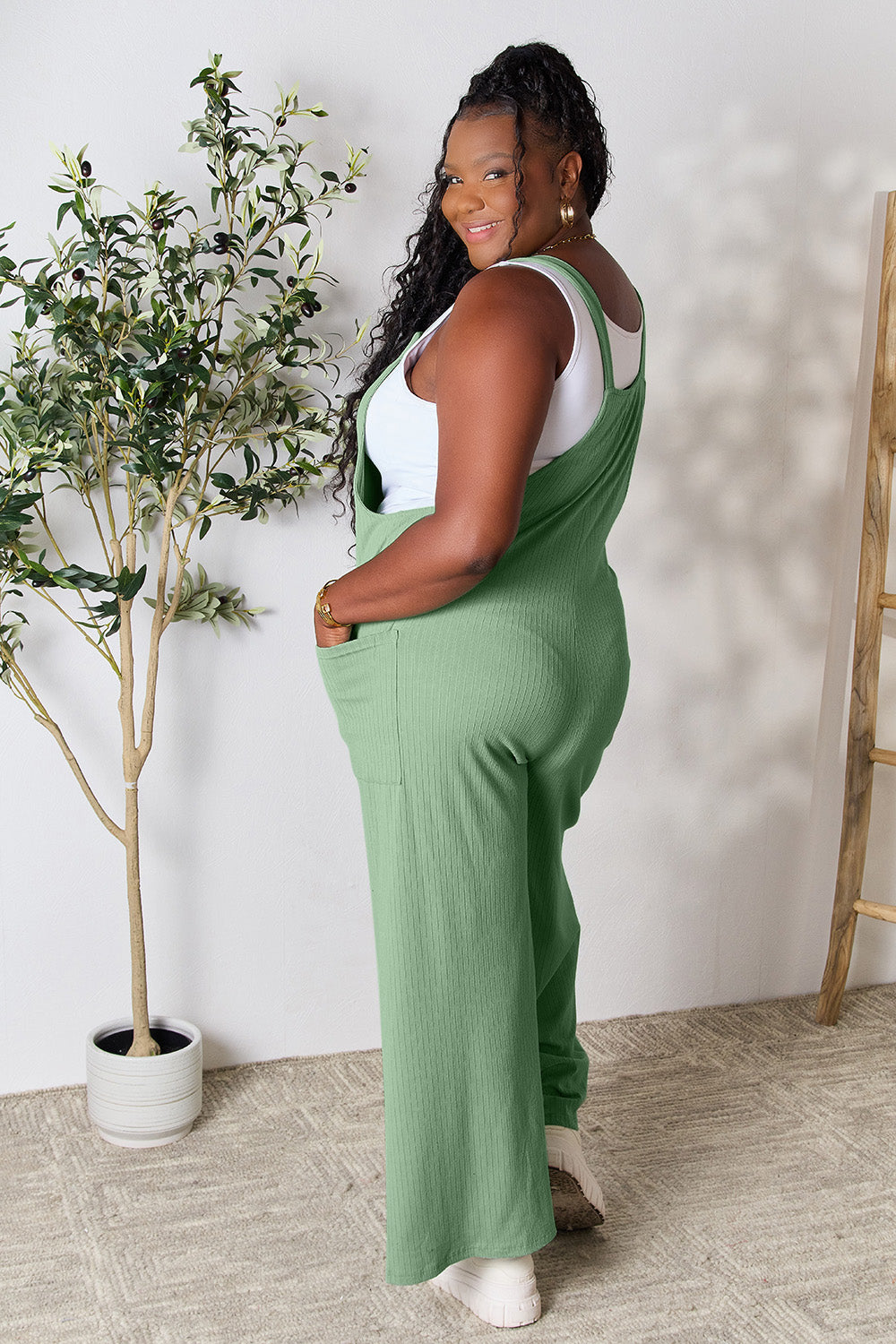 Double Take Full Size Wide Strap Overall with Pockets Trandify deal