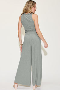 Basic Bae Full Size Ribbed Tank and Wide Leg Pants Set Trandify Deal