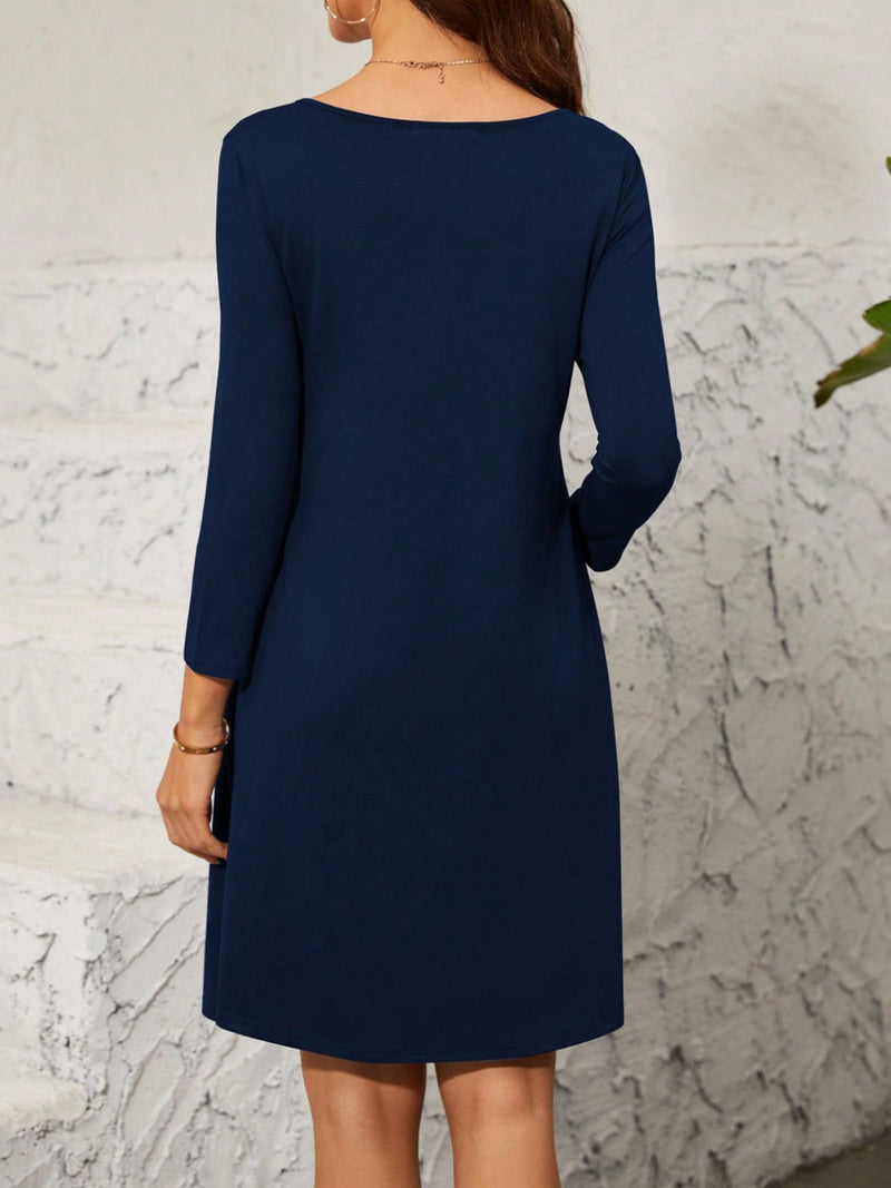 Quarter Zip Long Sleeve Dress Trandify Deal