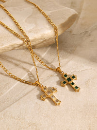 Stainless Steel Zircon Cross Pendant Necklace Trandify Deal