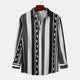 Men's slim fit striped long sleeve casual shirt in breathable cotton – versatile office and weekend wear
