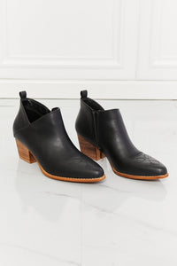 MMShoes Trust Yourself Embroidered Crossover Cowboy Bootie in Black Trandify Deal