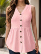 Button Up V-Neck Tank Trandify deal