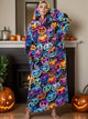 Fuzzy Pocketed Long Sleeve Hooded Lounge Dress Trandify Deal