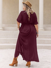 Plus Size Round Neck Half Sleeve Dress Trandify deal