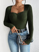 Honey Ribbed Long Sleeve T-Shirt Trandify Deal