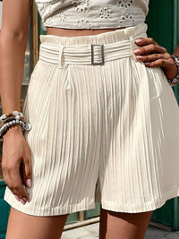 Textured High Waist Shorts with Pockets Trandify deal