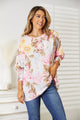 Double Take Floral Round Neck Three-Quarter Sleeve Top Trandify Deal