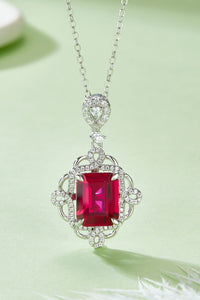 925 Sterling Silver Ruby Pendant Necklace Trandify Deal