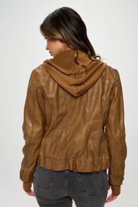 Coalition LA Double Zip Hooded Long Sleeve Jacket Trandify Deal