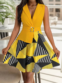 Perfee Collared Neck Sleeveless Mini Dress Trandify deal