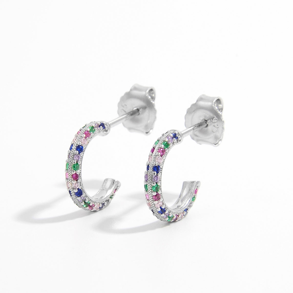 925 Sterling Silver Contrast Zircon Earrings Trandify Deal