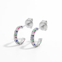 925 Sterling Silver Contrast Zircon Earrings Trandify Deal