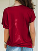 Asymmetrical Neck Short Sleeve T-Shirt Trandify Deal