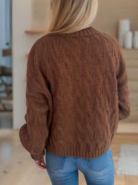 Cable-Knit Turtleneck Long Sleeve Sweater Trandify Deal