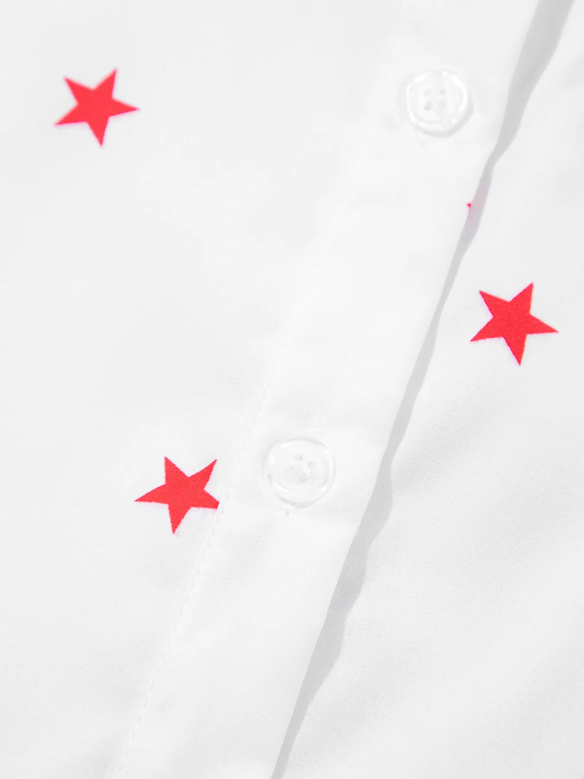 Star print puff sleeve button-up shirt for women – trendy vintage blouse for casual and office outfits