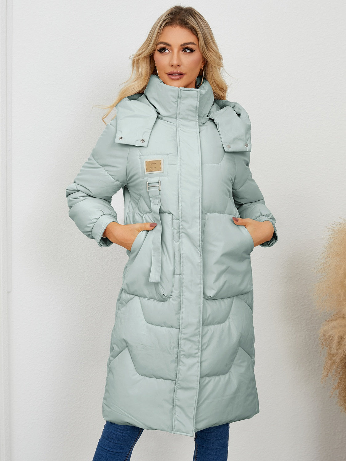 Long Sleeve Longline Hooded Winter Coat Trandify Deal