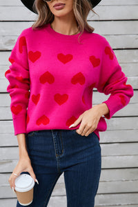 Angel Wings Heart Round Neck Long Sleeve Sweater Trandify Deal