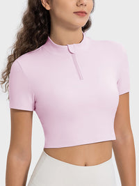 Millennia Quarter Zip Short Sleeve Active T-Shirt Trandify deal