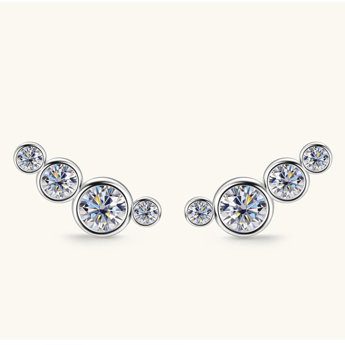 Moissanite 925 Sterling Silver Stud Earrings Trandify Deal