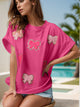 Bow Round Neck Short Sleeve T-Shirt Trandify deal
