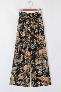 Floral shirred high waist wide leg pants for women – Trandify Deal