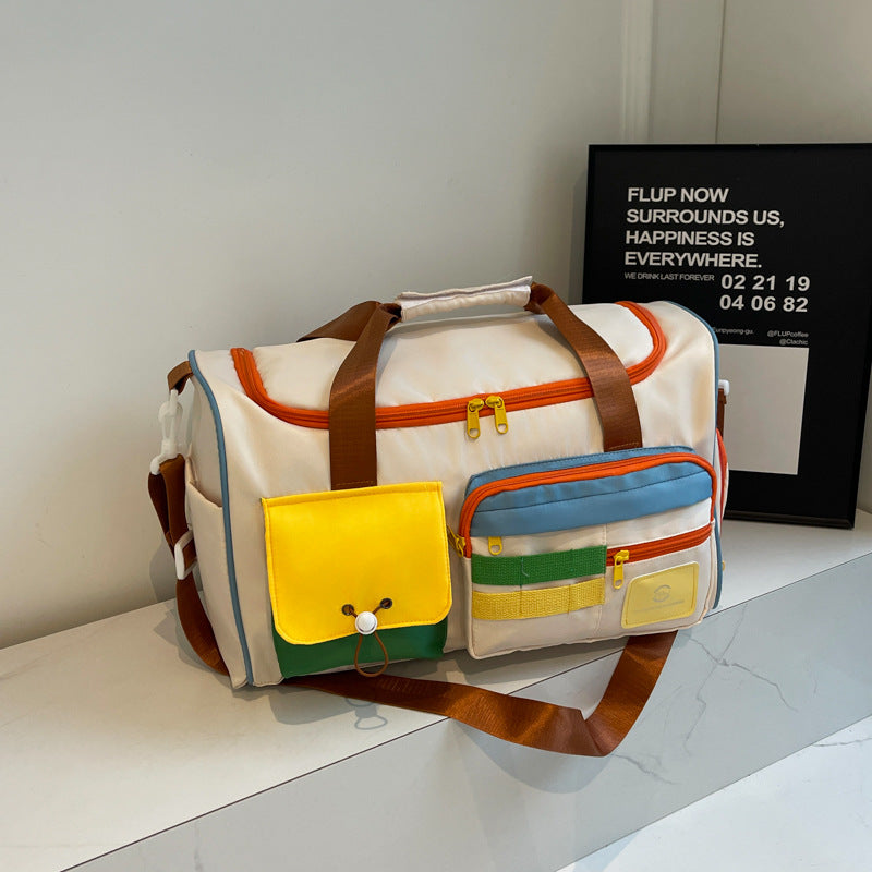 Color Block Multi-Pockets Travel Bag Trandify deal
