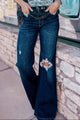 Distressed Wide Leg Jeans with Pockets Trandify deal