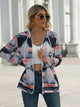 Geometric Zip Up Long Sleeve Hooded Jacket Trandify Deal