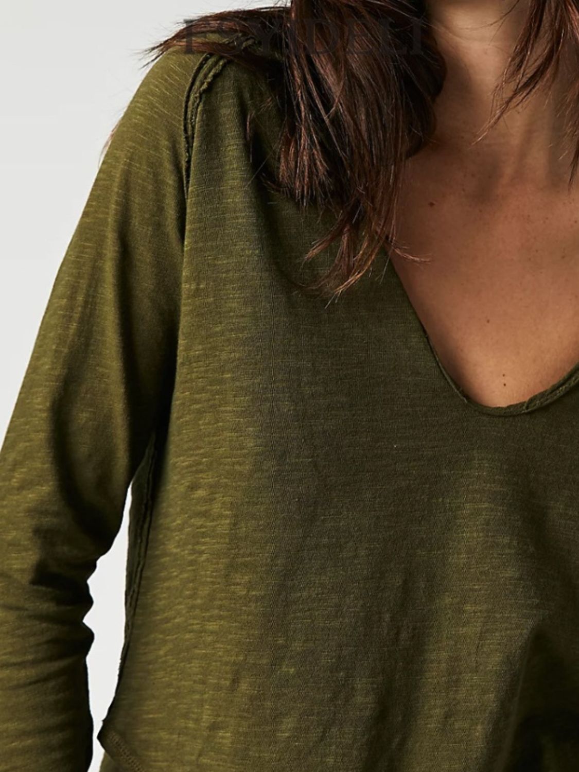 Exposed Seam Notched Long Sleeve T-Shirt Trandify Deal
