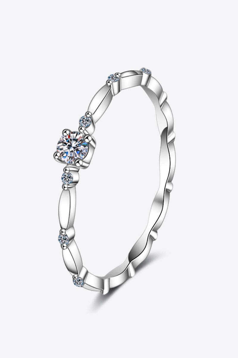 Moissanite 925 Sterling Silver Rhodium-Plated Ring Trandify Deal
