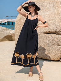 Embroidered Scoop Neck Midi Cami Dress Trandify Deal