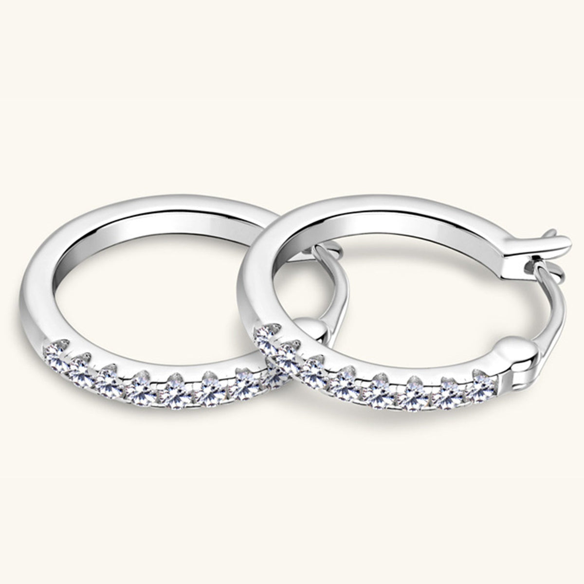 925 Sterling Silver Moissanite Huggie Earrings Trandify Deal