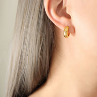 Zircon Titanium Steel Huggie Earrings Trandify deal