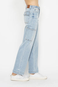 Judy Blue Full Size High Waist Straight Cargo Jeans Trandify Deal