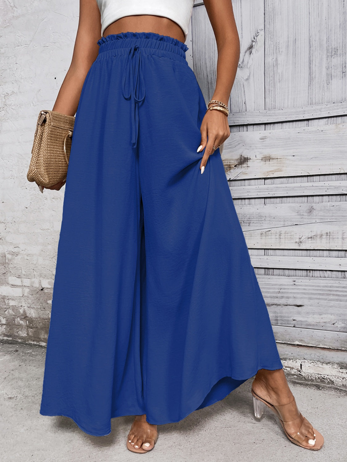 Tied High Waist Wide Leg Pants Trandify deal