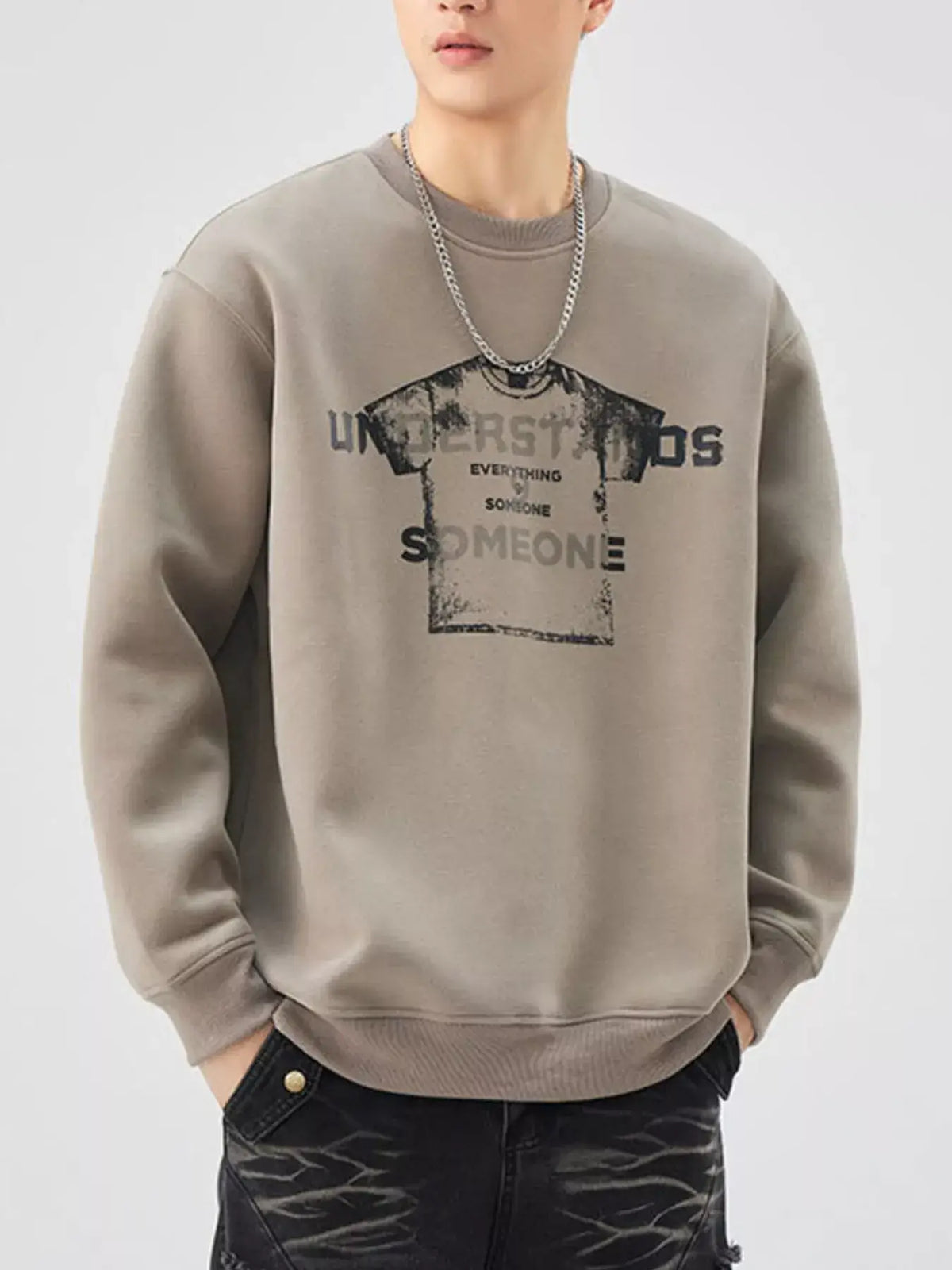 Men's Plus Size Oversized Crewneck Sweatshirt