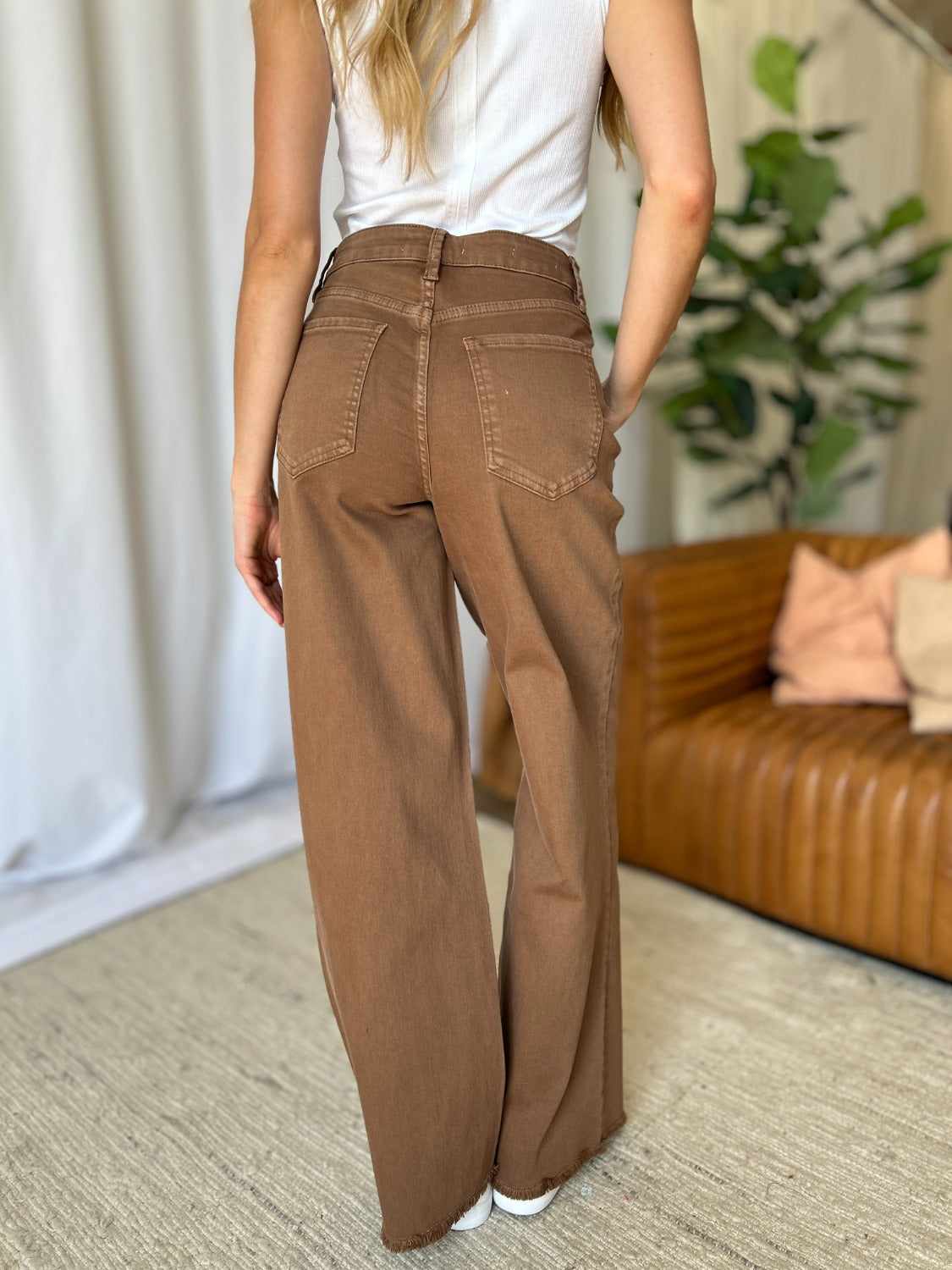 RFM Full Size High Rise Garment Dye Wide Leg Jeans Trandify Deal
